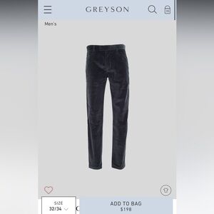 Greyson Men's Dark Gray Corduroy Pants